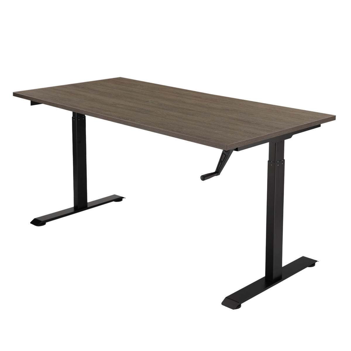 YOOS! Essential Bureau verstelbaar bureau bruin eiken blad zwart frame