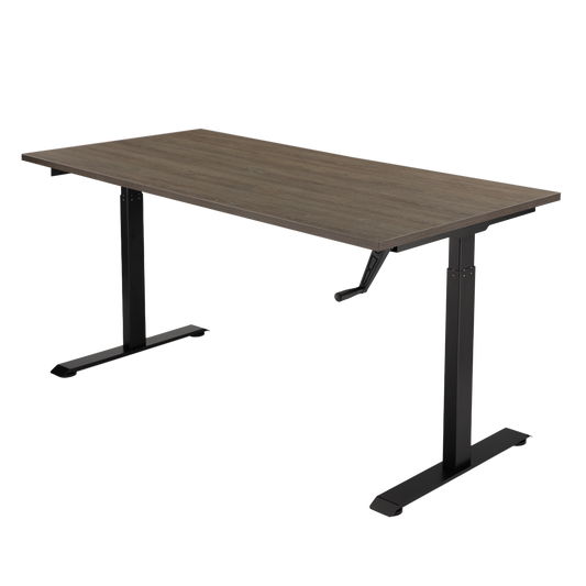 YOOS! Essential Bureau verstelbaar bureau bruin eiken blad zwart frame