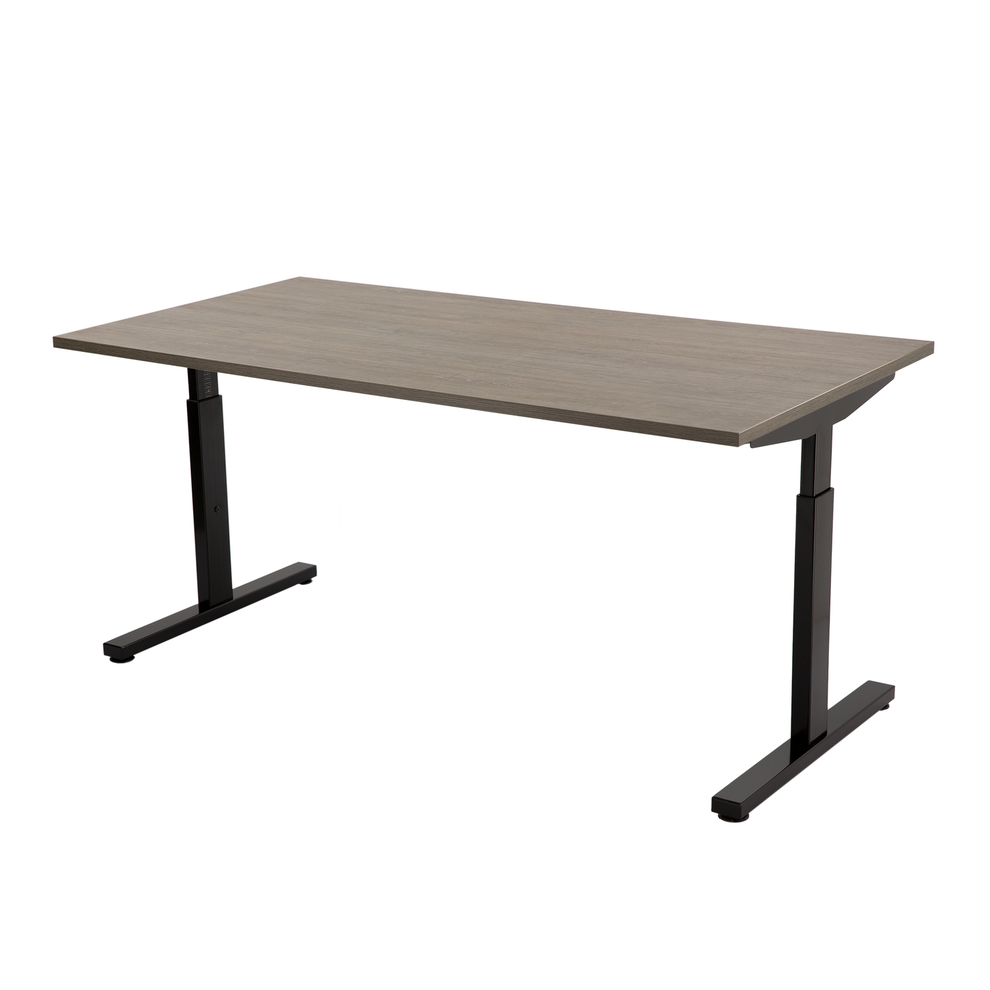YOOS! Basic Workspace Verstelbaar bureau bruin eiken blad zwart frame
