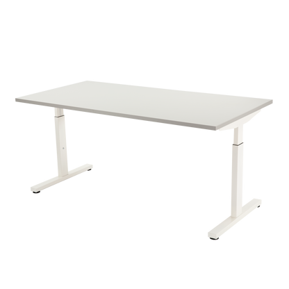 YOOS! Basic bureau Verstelbaar bureau grijs blad wit frame