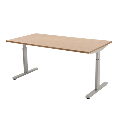 YOOS! Basic bureau Verstelbaar bureau 180 cm havanna aluminium frame