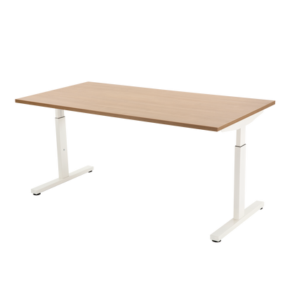 YOOS! Basic bureau Verstelbaar bureau havanna blad wit frame
