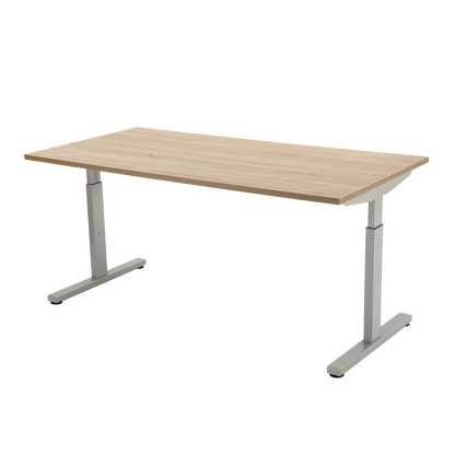 YOOS! Basic bureau Verstelbaar bureau 180 cm midden eiken aluminium frame