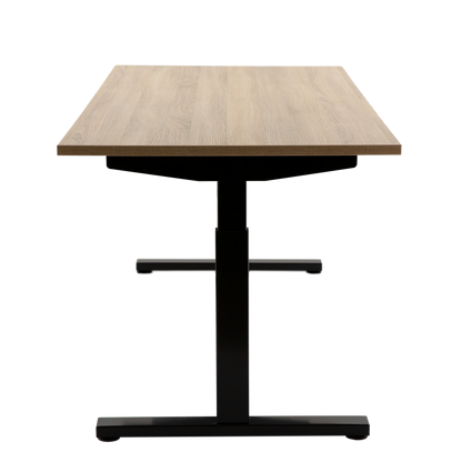 YOOS! Basic bureau zijaanzicht midden eiken blad zwart frame