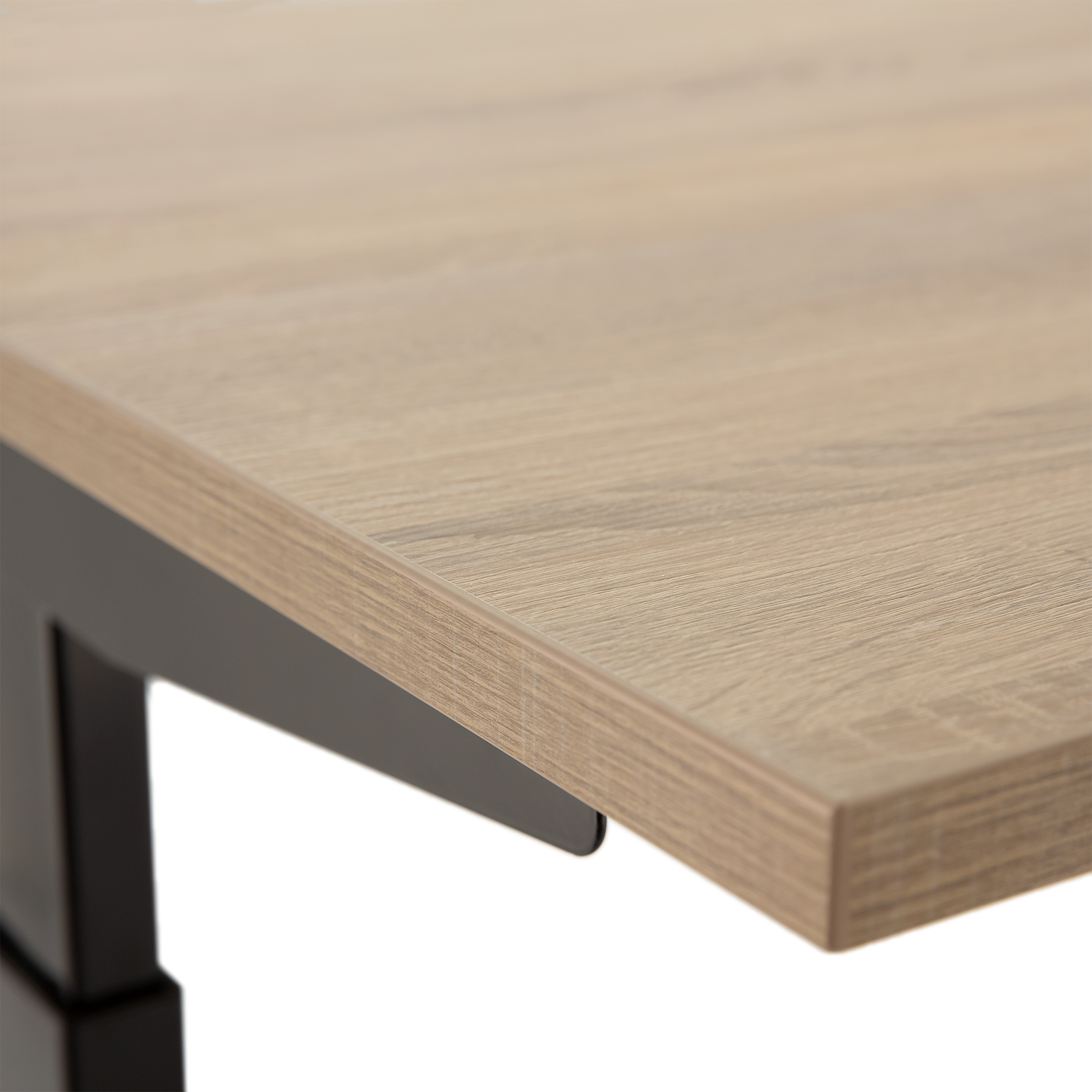 YOOS! Basic Workspace verstelbaar bureau detailfoto hoek bureaublad midden eiken