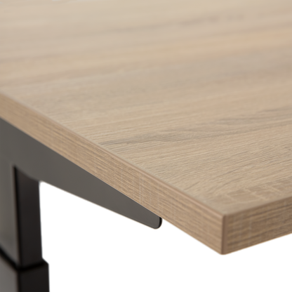YOOS! Basic bureau verstelbaar bureau detailfoto hoek bureaublad midden eiken