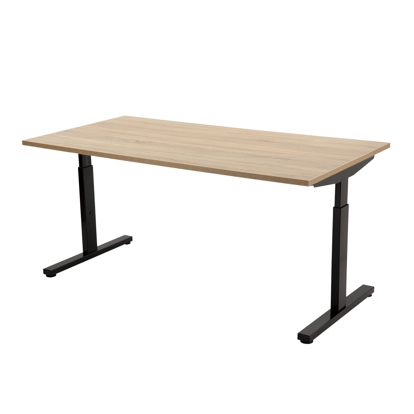 YOOS! Basic Workspace Verstelbaar bureau midden eiken blad zwart frame