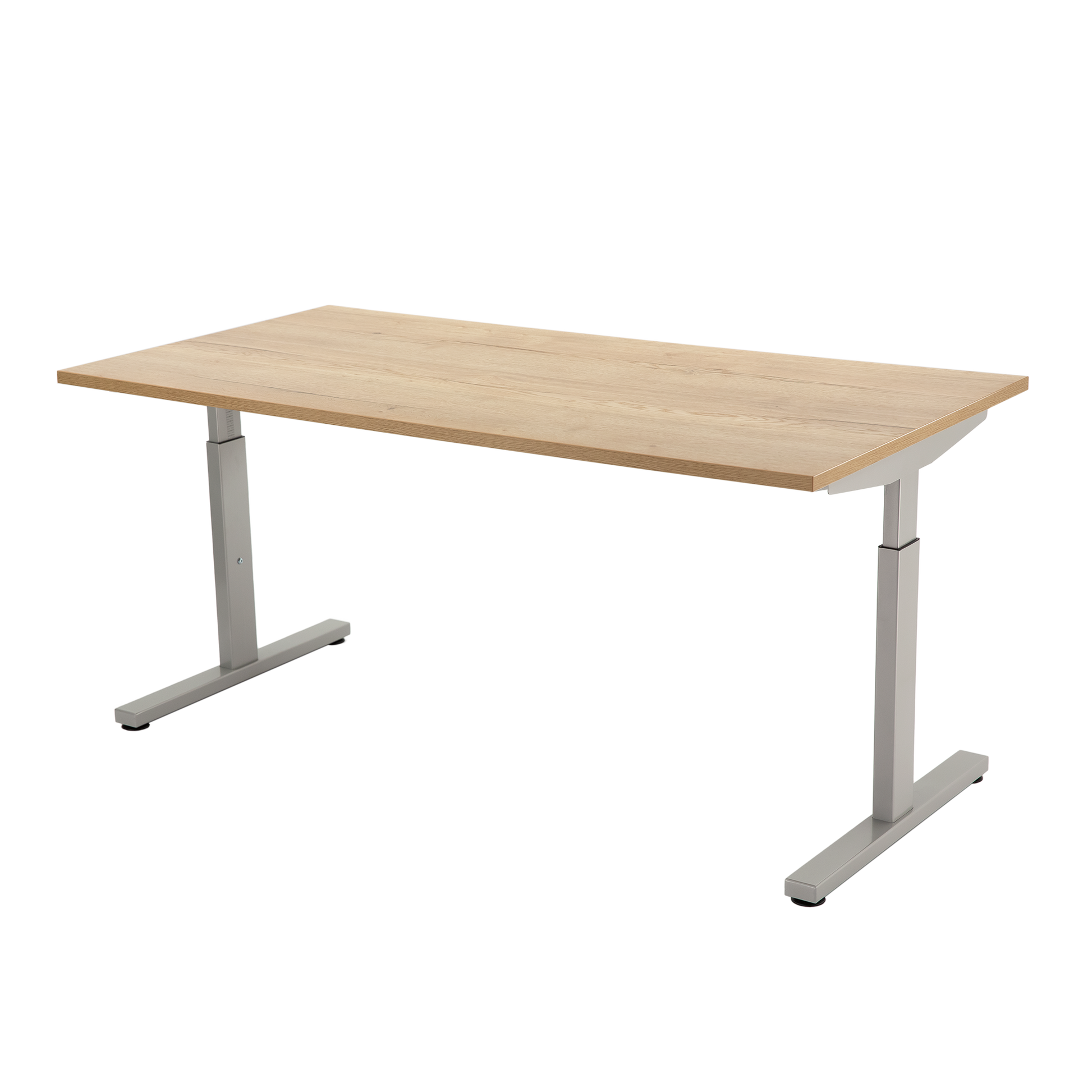 YOOS! Basic Workspace Verstelbaar bureau 180 cm robuust eiken aluminium frame