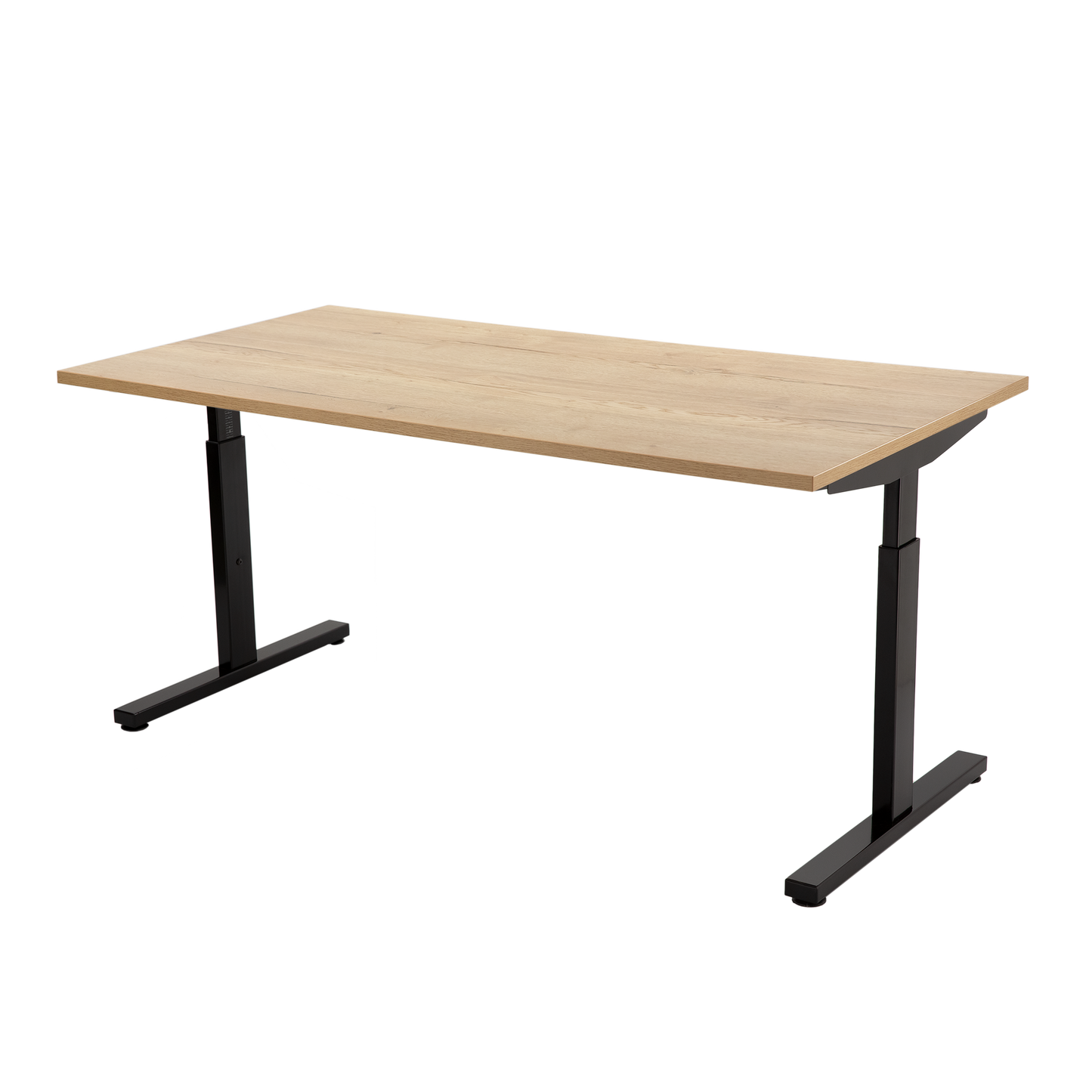 YOOS! Basic Workspace Verstelbaar bureau robuust eiken blad zwart frame