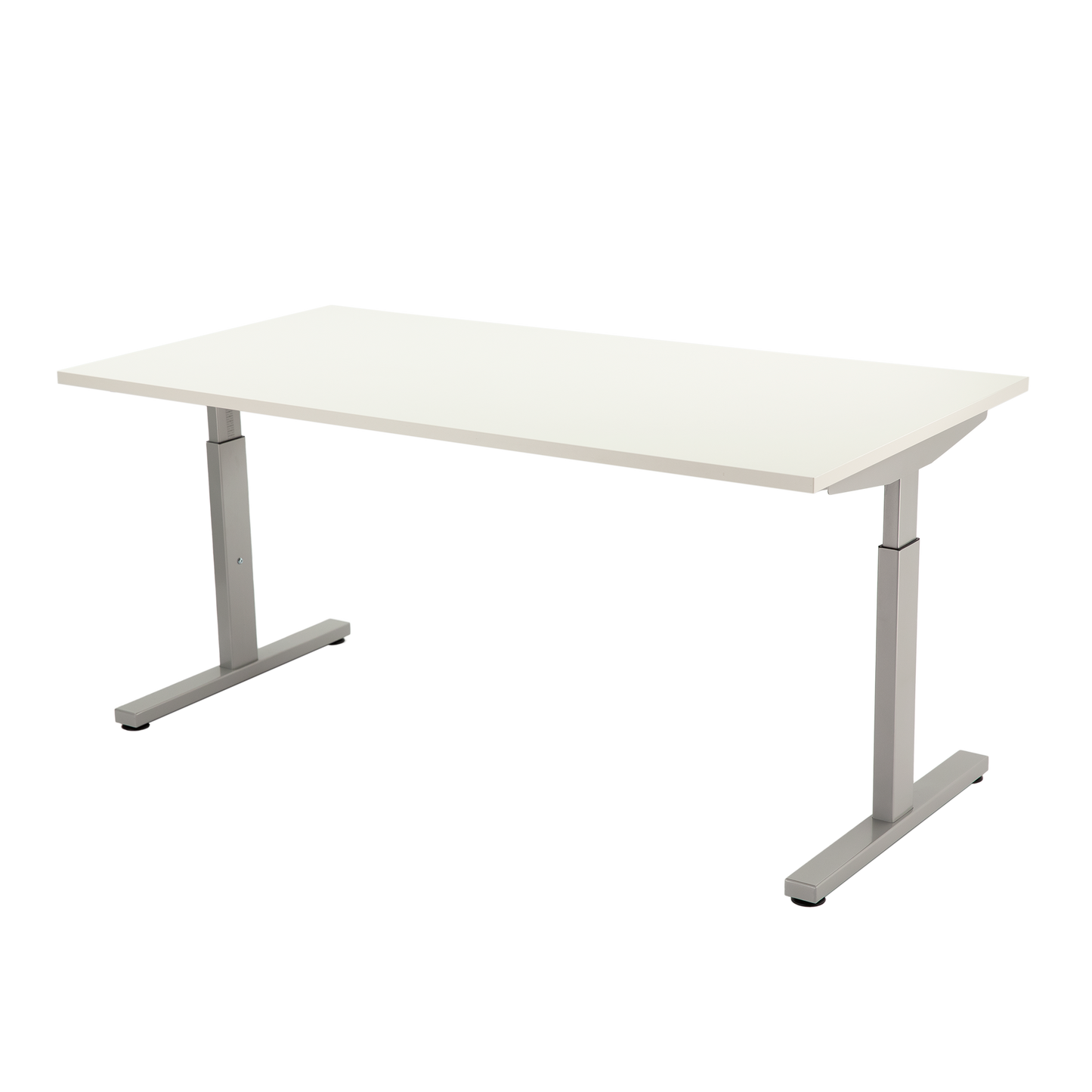 YOOS! Basic Workspace Verstelbaar bureau 180 cm wit blad aluminium frame