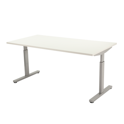 YOOS! Basic bureau Verstelbaar bureau 180 cm wit blad aluminium frame