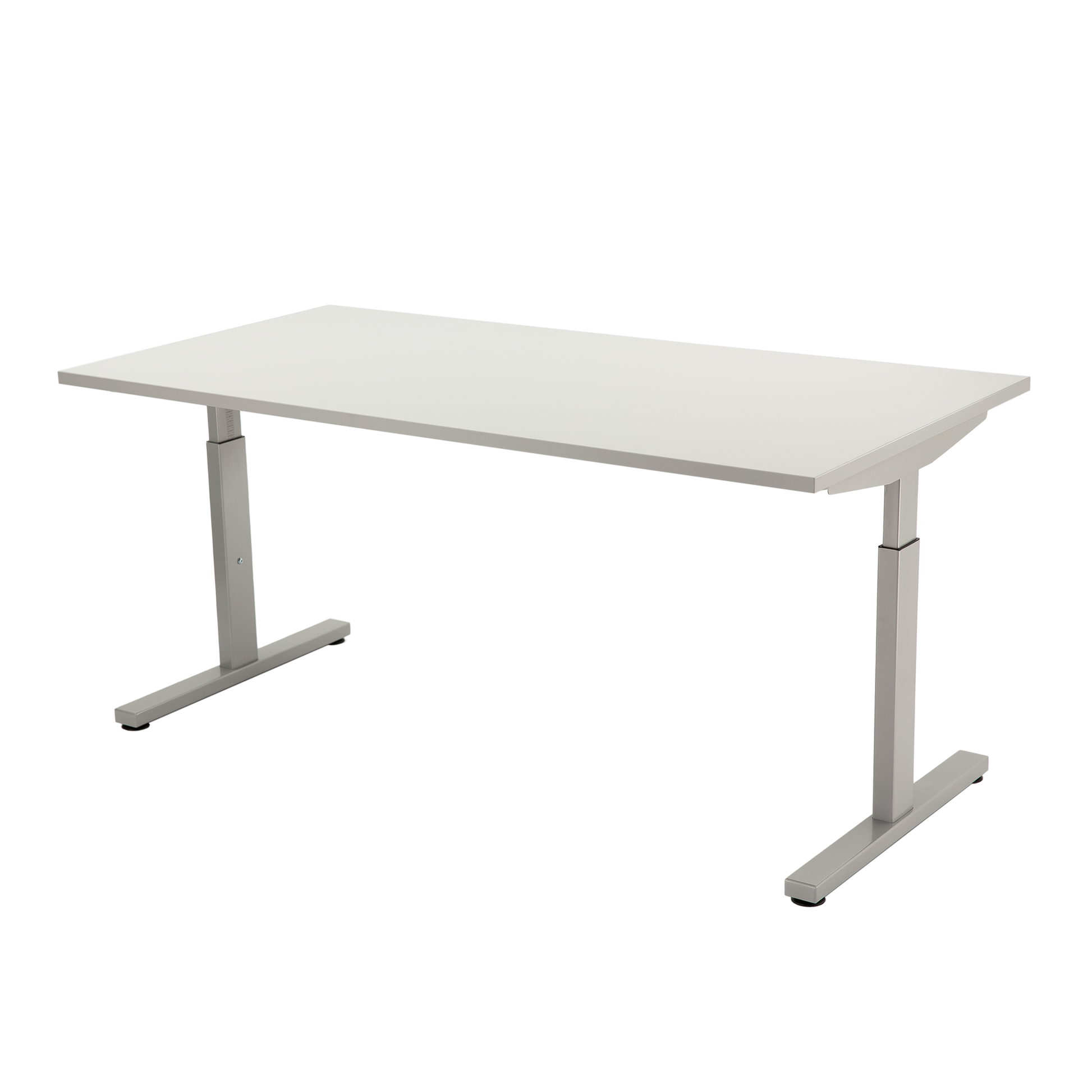 YOOS! Basic Workspace Verstelbaar bureau wit blad aluminium frame