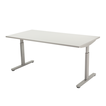 YOOS! Basic bureau Verstelbaar bureau wit blad aluminium frame