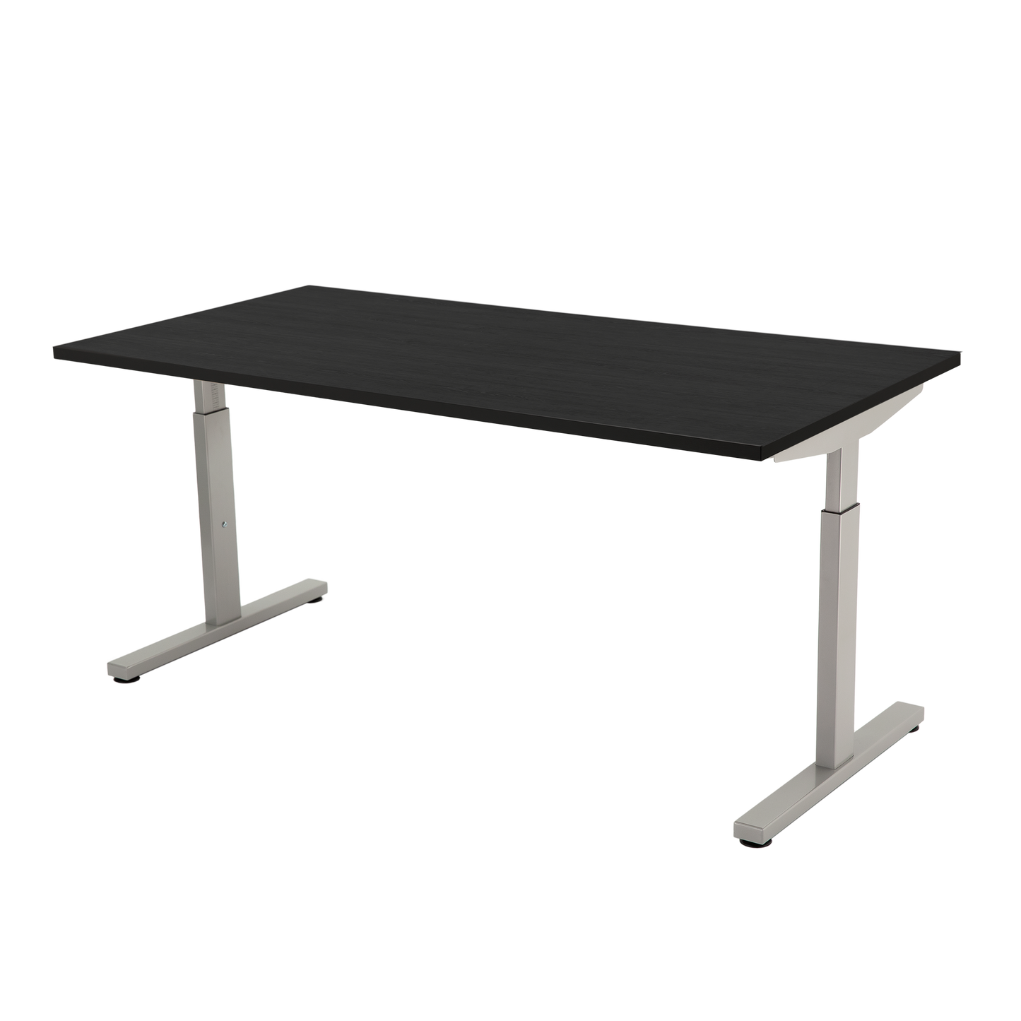 YOOS! Basic Workspace Verstelbaar bureau zwart eiken blad aluminium frame