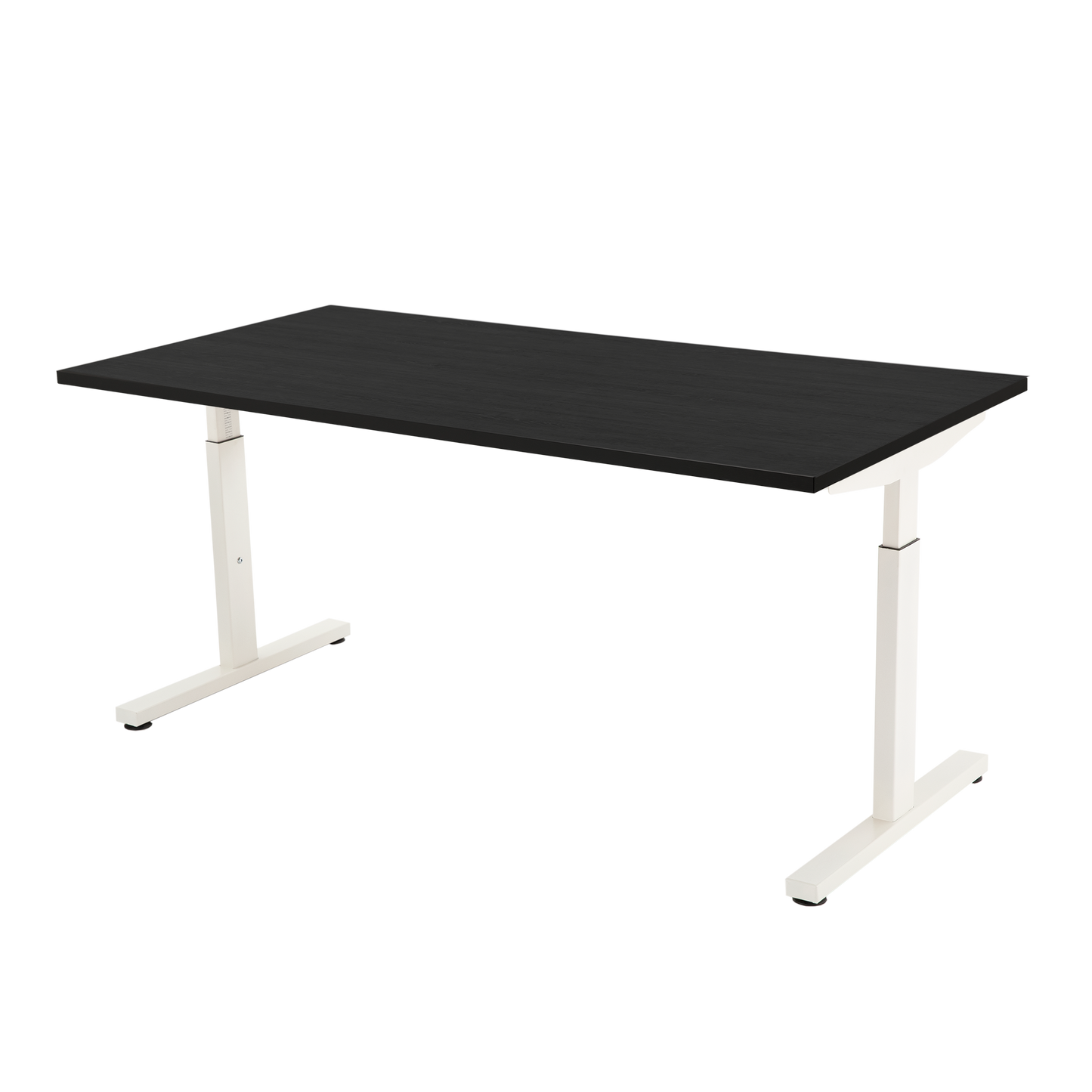 YOOS! Basic Workspace Verstelbaar bureau zwart eiken blad wit frame