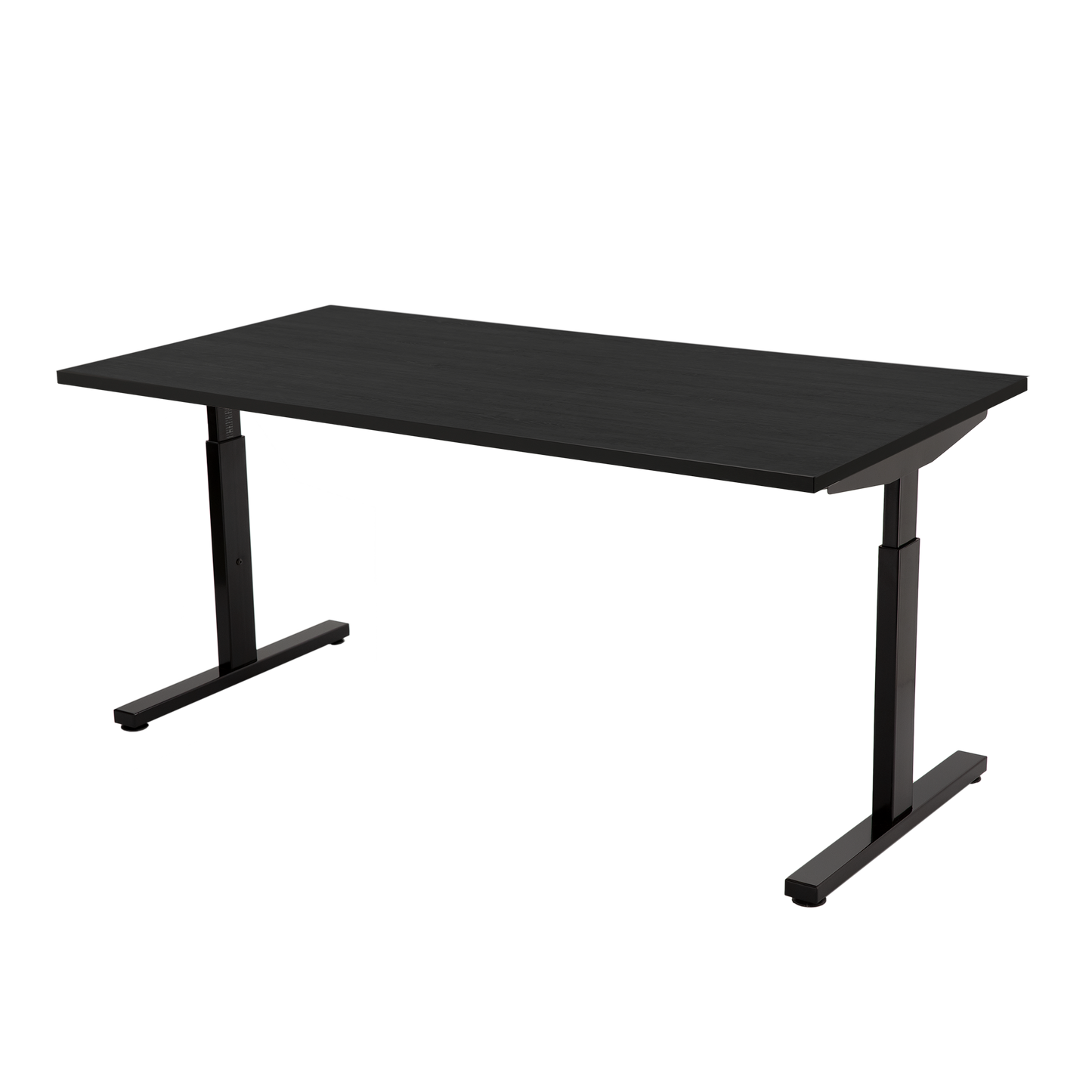 YOOS! Basic Workspace Verstelbaar bureau zwart eiken blad zwart frame