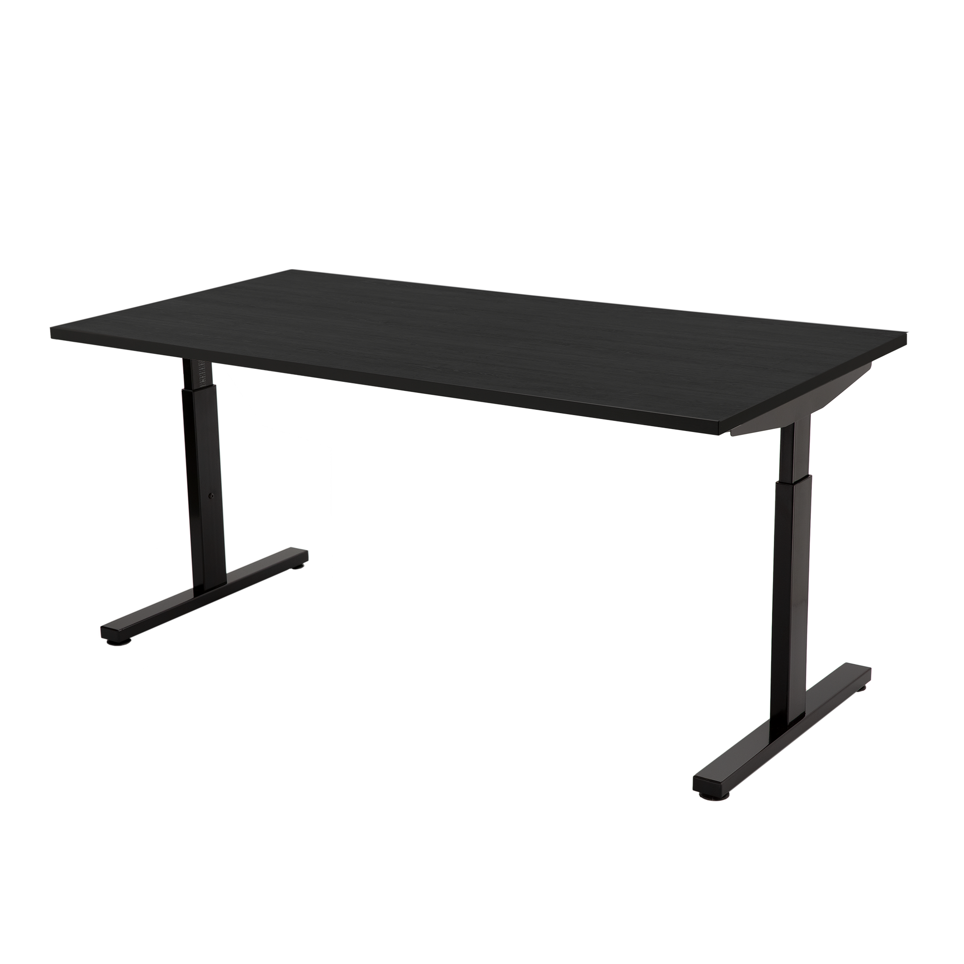YOOS! Basic Workspace Verstelbaar bureau zwart eiken blad zwart frame
