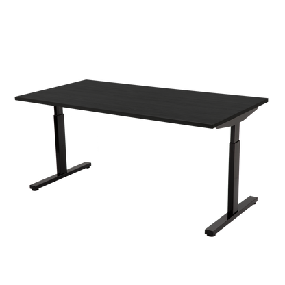 YOOS! Basic bureau  Verstelbaar bureau zwart eiken blad zwart frame