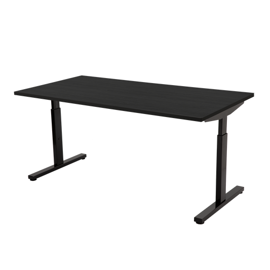 YOOS! Basic bureau  Verstelbaar bureau zwart eiken blad zwart frame