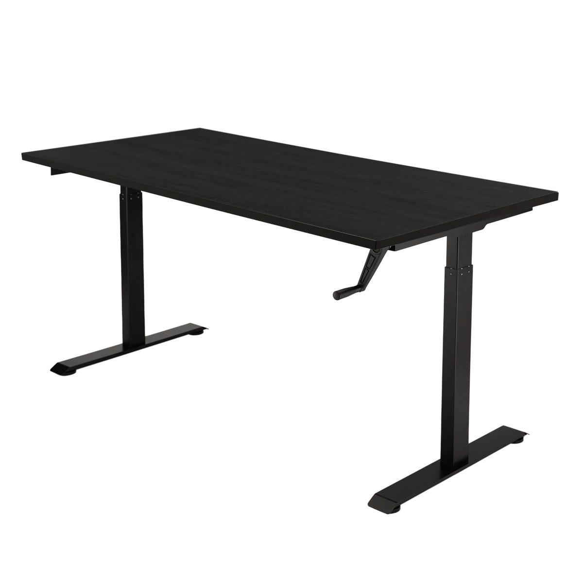 YOOS! Essential Bureau verstelbaar bureau zwart eiken blad zwart frame