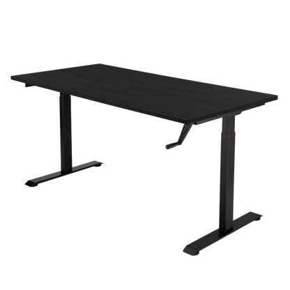 YOOS! Essential Bureau verstelbaar bureau zwart eiken blad zwart frame