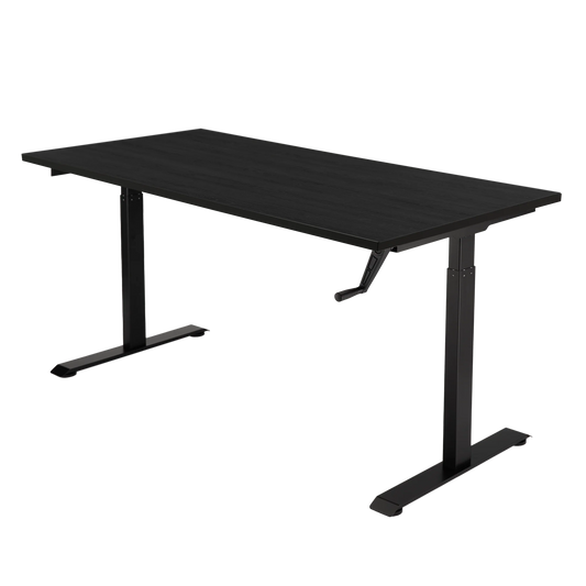 YOOS! Essential Bureau verstelbaar bureau zwart eiken blad zwart frame