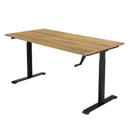 YOOS! Essential Bureau verstelbaar bureau robuust eiken blad zwart frame