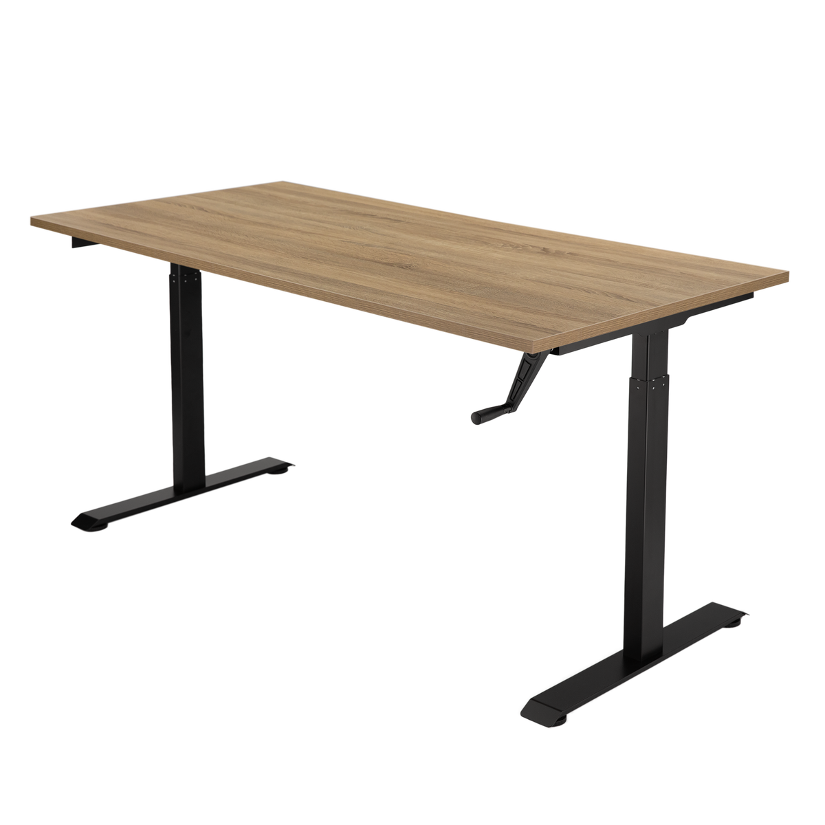 YOOS! Essential Bureau verstelbaar bureau midden eiken blad zwart frame