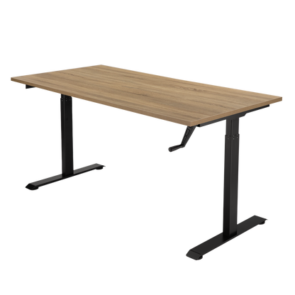 YOOS! Essential Bureau verstelbaar bureau midden eiken blad zwart frame