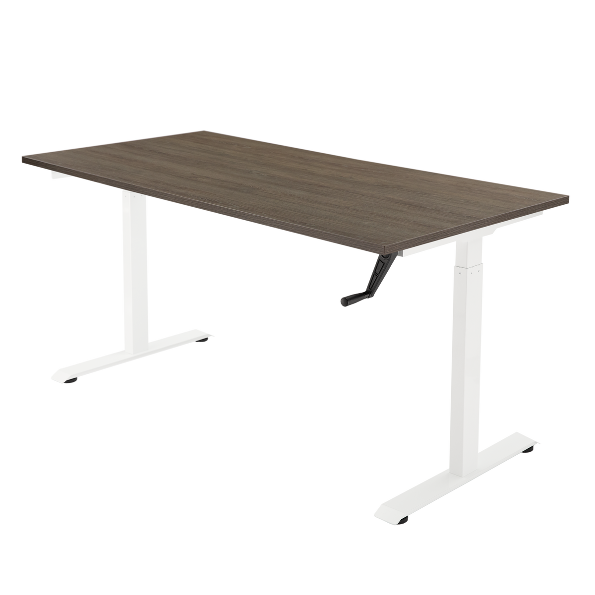 YOOS! Essential Bureau verstelbaar bureau bruin eiken blad wit frame