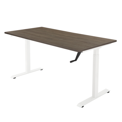 YOOS! Essential Bureau verstelbaar bureau bruin eiken blad wit frame