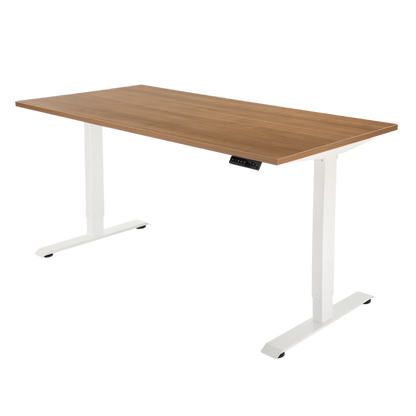 YOOS! Flow elektrisch verstelbaar bureau Havanna blad wit frame