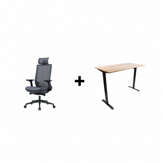 YOOS! Flow Workspace bundel elektrisch zit-sta bureau met bureaustoel NEN-EN 1335 normering