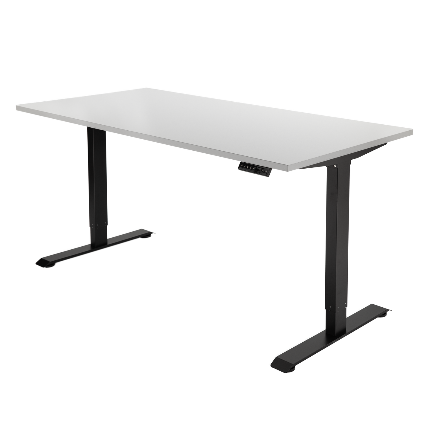 YOOS! Flow Workspace elektrisch verstelbaar bureau lichtgrijs blad zwart frame