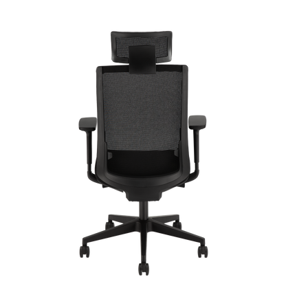 YOOS! Flow Workspace bureaustoel zwart achterkant ergonomisch NEN-EN-1335 normering 
