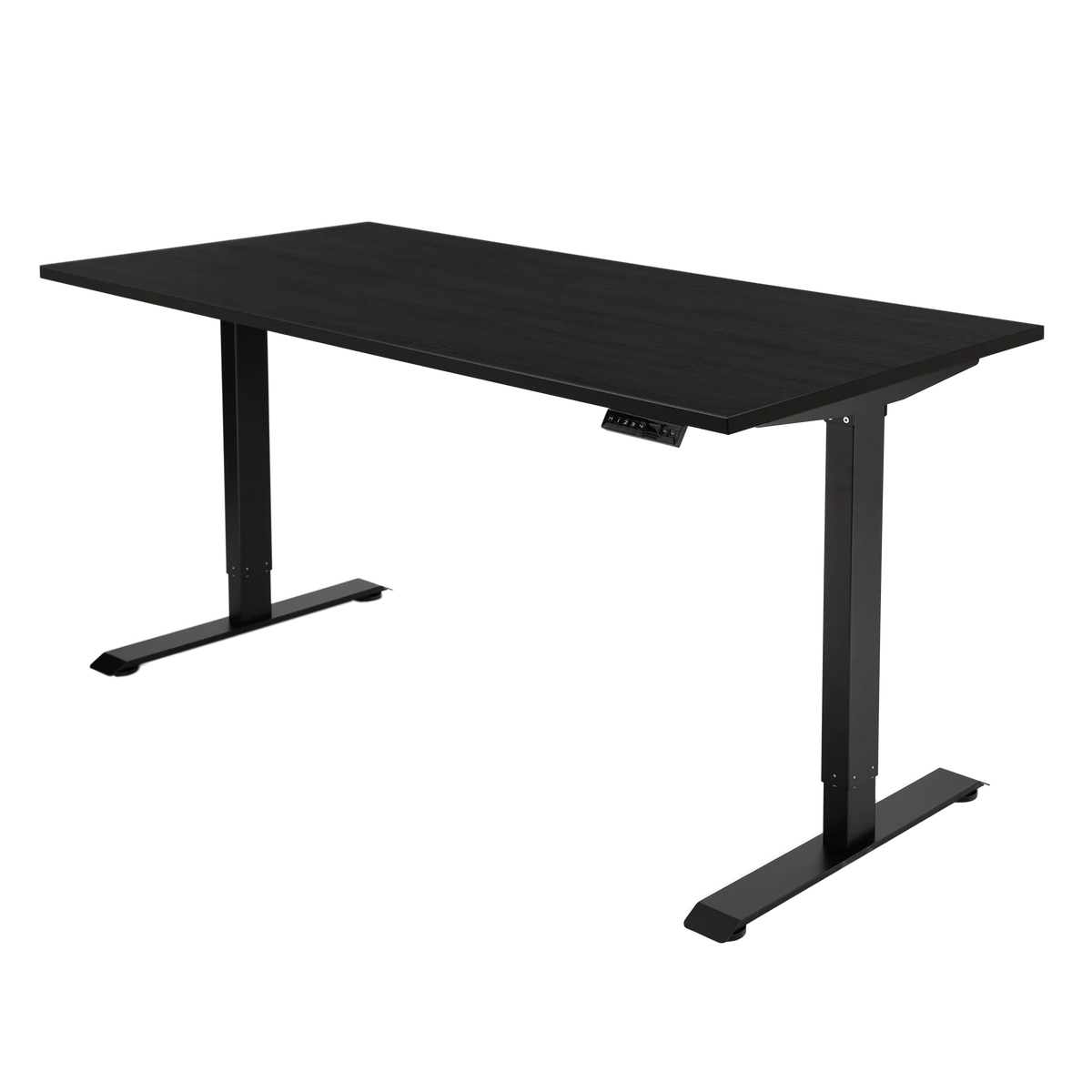 YOOS! Bureau Flow elektrisch verstelbaar bureau zwart eiken zwart frame