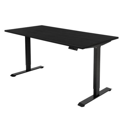 YOOS! Bureau Flow elektrisch verstelbaar bureau zwart eiken zwart frame