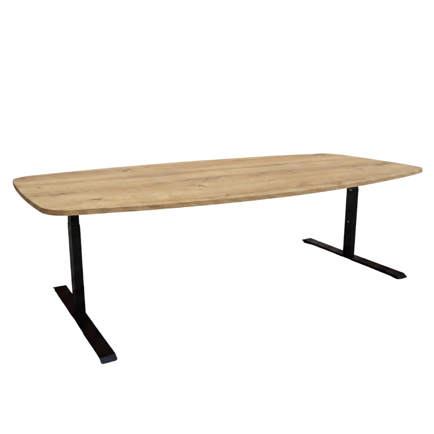 YOOS! vergadertafel 240 x 120 cm robuust eiken zwarte poot