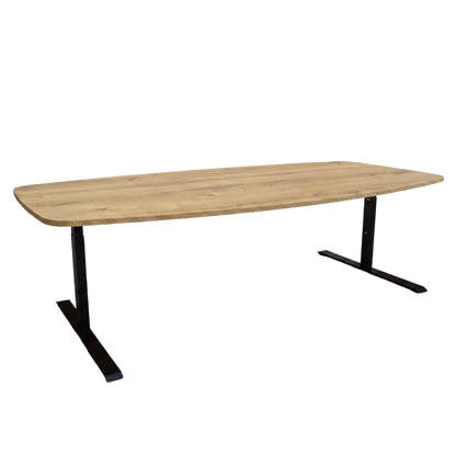YOOS! vergadertafel 240 x 120 cm robuust eiken zwarte poot