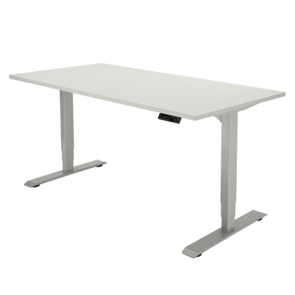 YOOS! Bureau Focus elektrisch verstelbaar bureau wit blad aluminium frame
