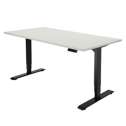 YOOS! Bureau Focus elektrisch verstelbaar bureau wit blad zwart frame