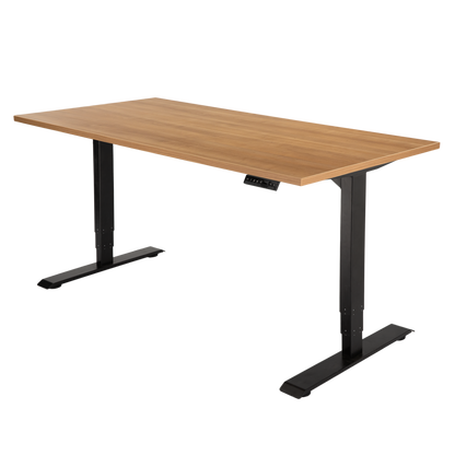 YOOS! Bureau Focus elektrisch verstelbaar bureau havanna zwart frame