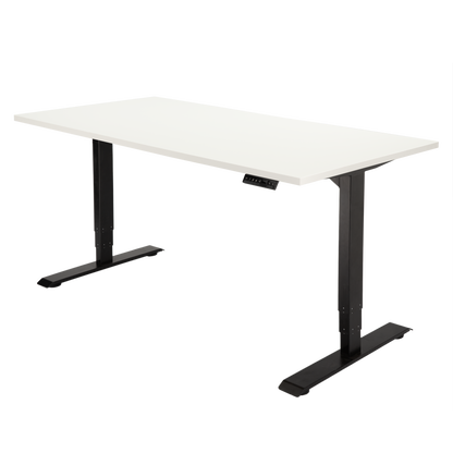YOOS! Bureau Focus elektrisch verstelbaar bureau grijs blad zwart frame