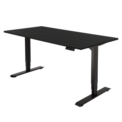YOOS! Bureau Focus elektrisch verstelbaar bureau zwart eiken zwart frame