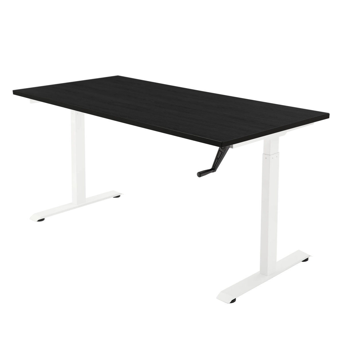 YOOS! Essential Bureau verstelbaar bureau zwart eiken blad wit frame