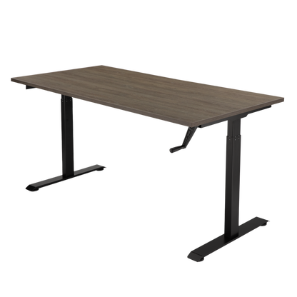 YOOS! Essential Bureau verstelbaar bureau bruin eiken blad zwart frame