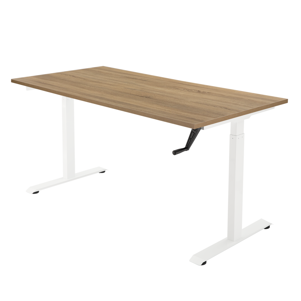 YOOS! Essential Bureau verstelbaar bureau midden eiken blad wit frame
