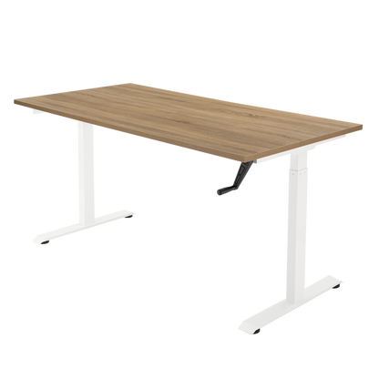 YOOS! Essential Bureau verstelbaar bureau midden eiken blad wit frame