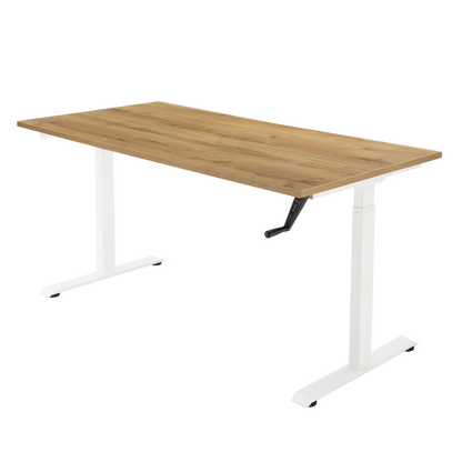 YOOS! Essential Bureau verstelbaar bureau robuust eiken blad wit frame