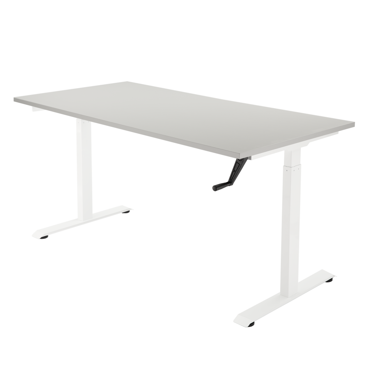 YOOS! Essential Bureau verstelbaar bureau grijs blad wit frame